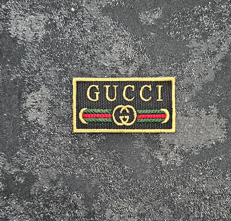 Patch Toppa Brand Gucci Ricamata Termoadesiva o da Cucire 6,5X3,5 CM