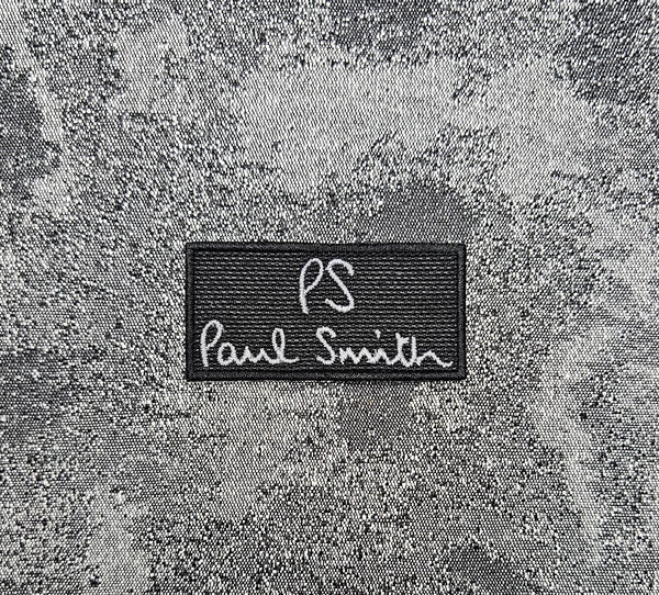 Parche réplica PS Paul Smith logotipo bordado gris termoadhesivo o para coser 6x3 cm