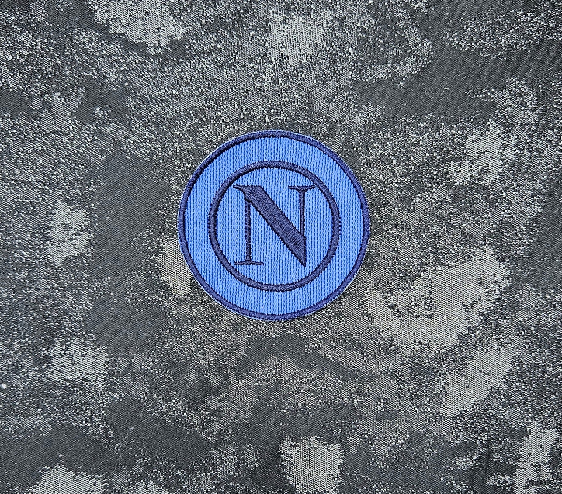 Patch Toppa SSC Napoli Ricamata Logo Blu Termoadesiva o da Cucire Diametro 7,5 cm