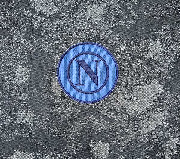 Patch Toppa SSC Napoli Ricamata Logo Blu Termoadesiva o da Cucire Diametro 7,5 cm