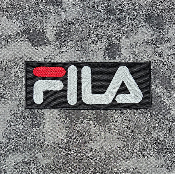 Patch Toppa Replica Brand Fila Ricamata Termoadesiva o da cucire 16x6 cm