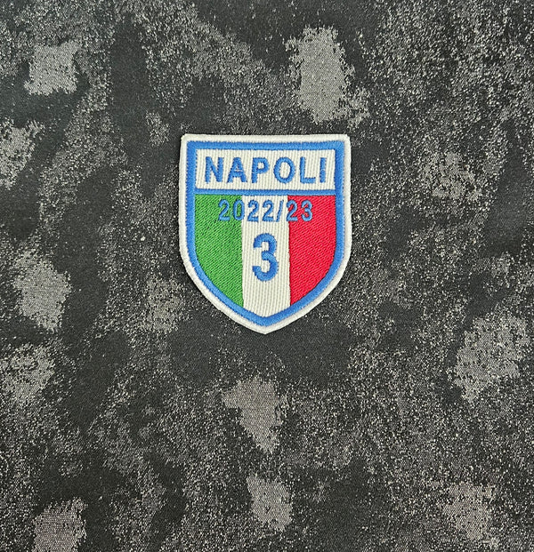 Patch SSC Napoli 3 Scudetto Embroidered Iron-on or Sew-on 7X6 cm