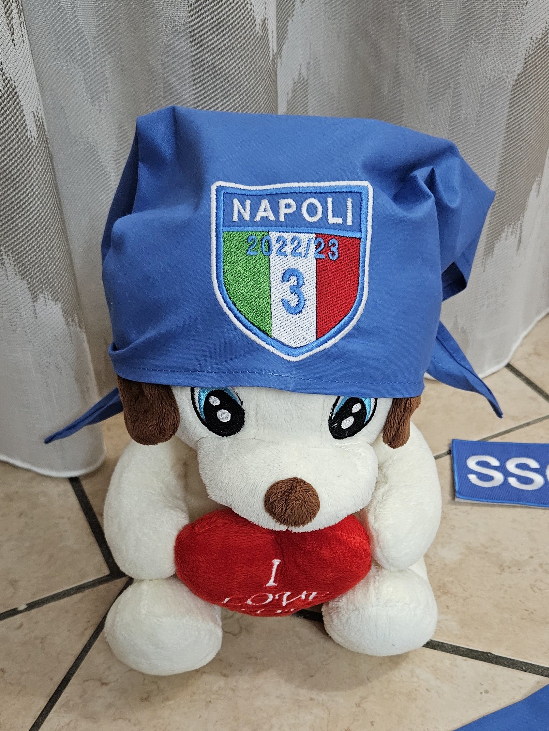 Bandana SSC Napoli Terzo 3 Scudetto logo Ricamato