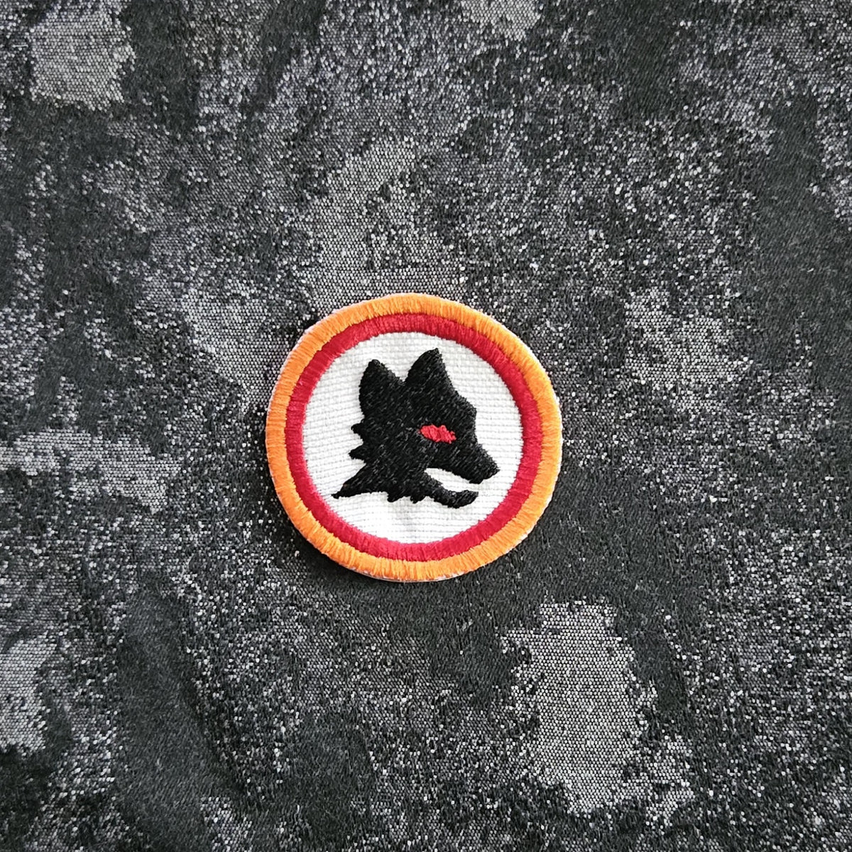Toppa Ricamata Roma Con Lupo - Patch Termoadesiva 6,7 Cm, Per Giubbotti E Zaini