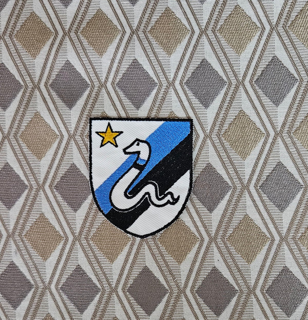 Parche escudo del Inter de Milán bordado termoadhesivo o para coser Diámetro 7,5 x 6,5 cm