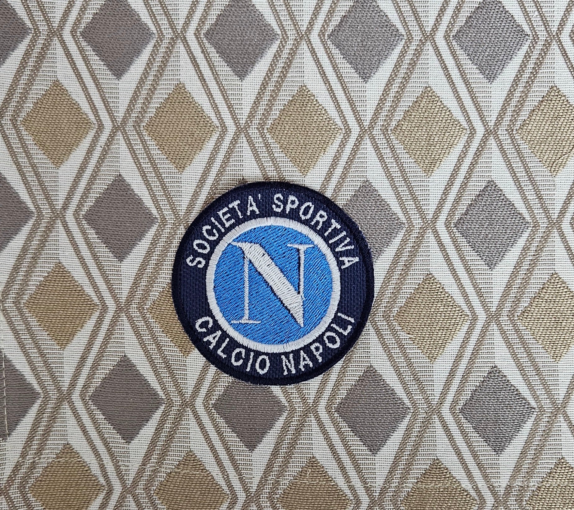 Patch Toppa Napoli Calcio Ricamata Termoadesiva o da Cucire Diametro 7cm