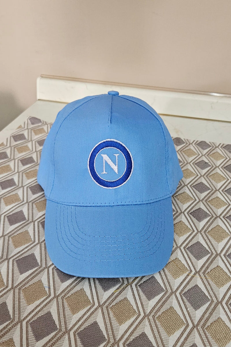 Berretto Cappello Napoli Calcio Logo Ricamato Azzurro