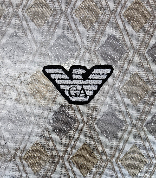 Patch Replica Brand Giorgio Armani Ricamata Termoadesiva o da cucire 6x3 cm