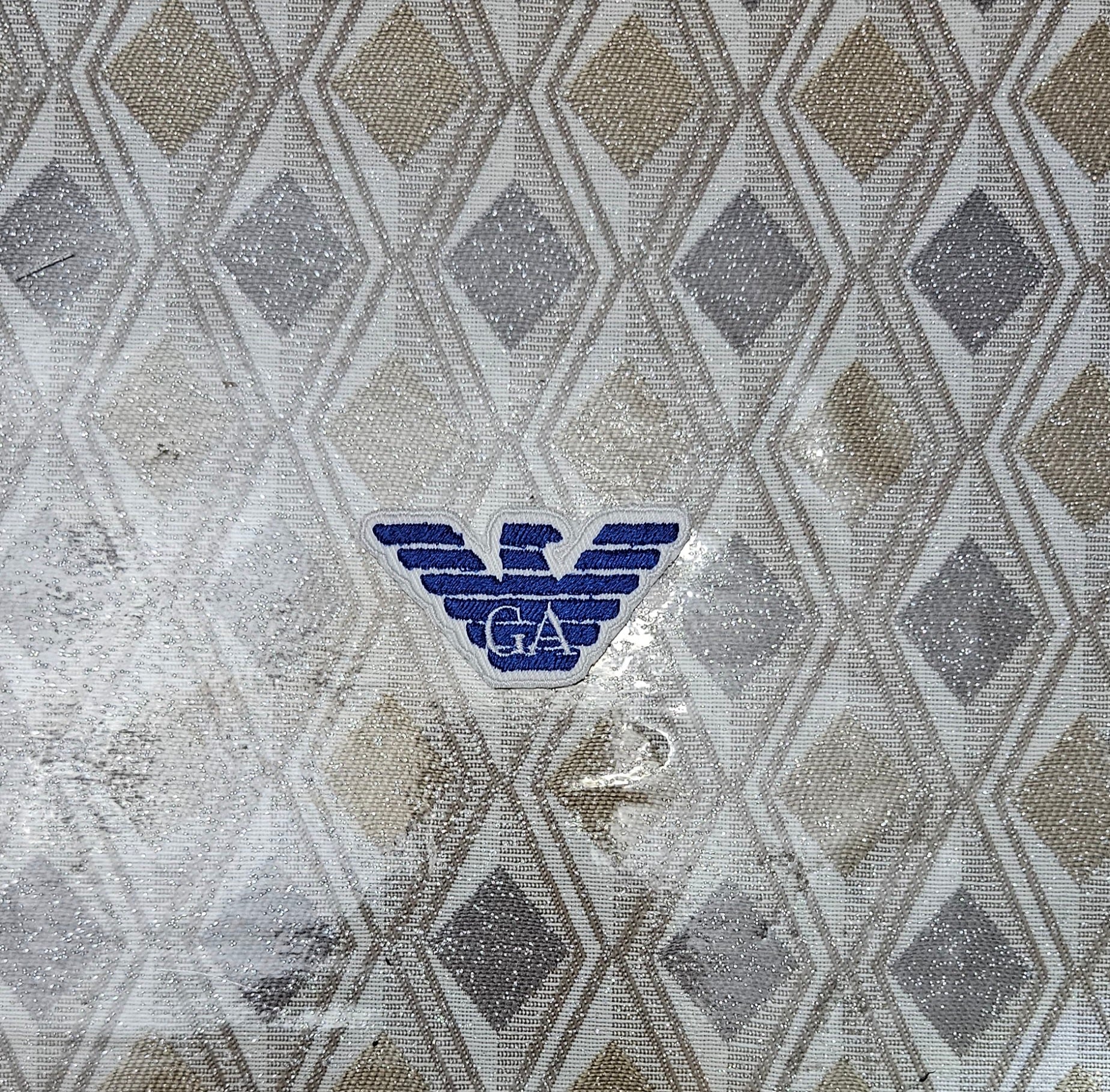 Patch Replica Giorgio Armani 6x3cm Ricamata Termoadesiva o da cucire