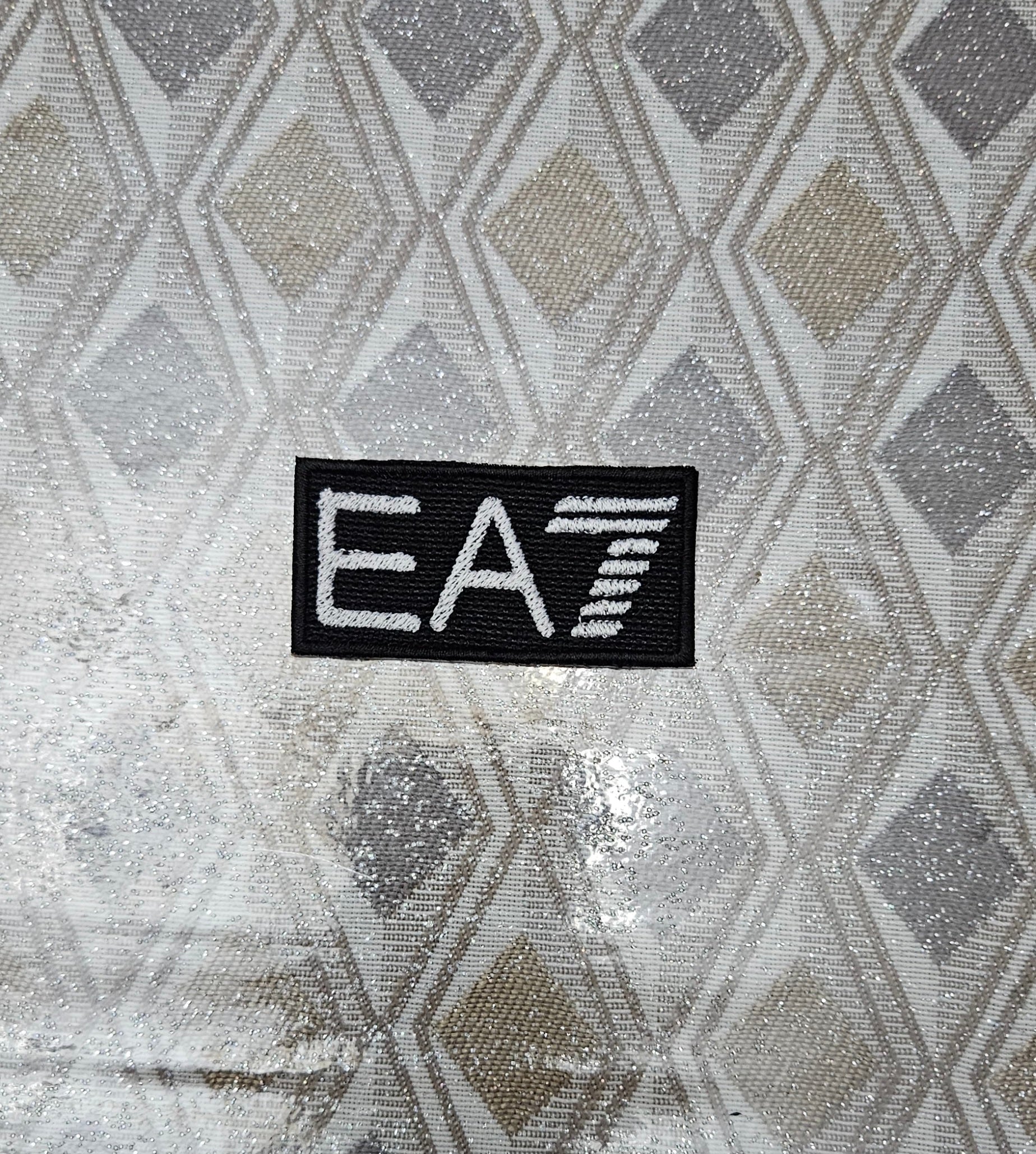 Patch Replica EA7 Emporio Armani  6x3 cm Ricamata Termoadesiva e da cucire