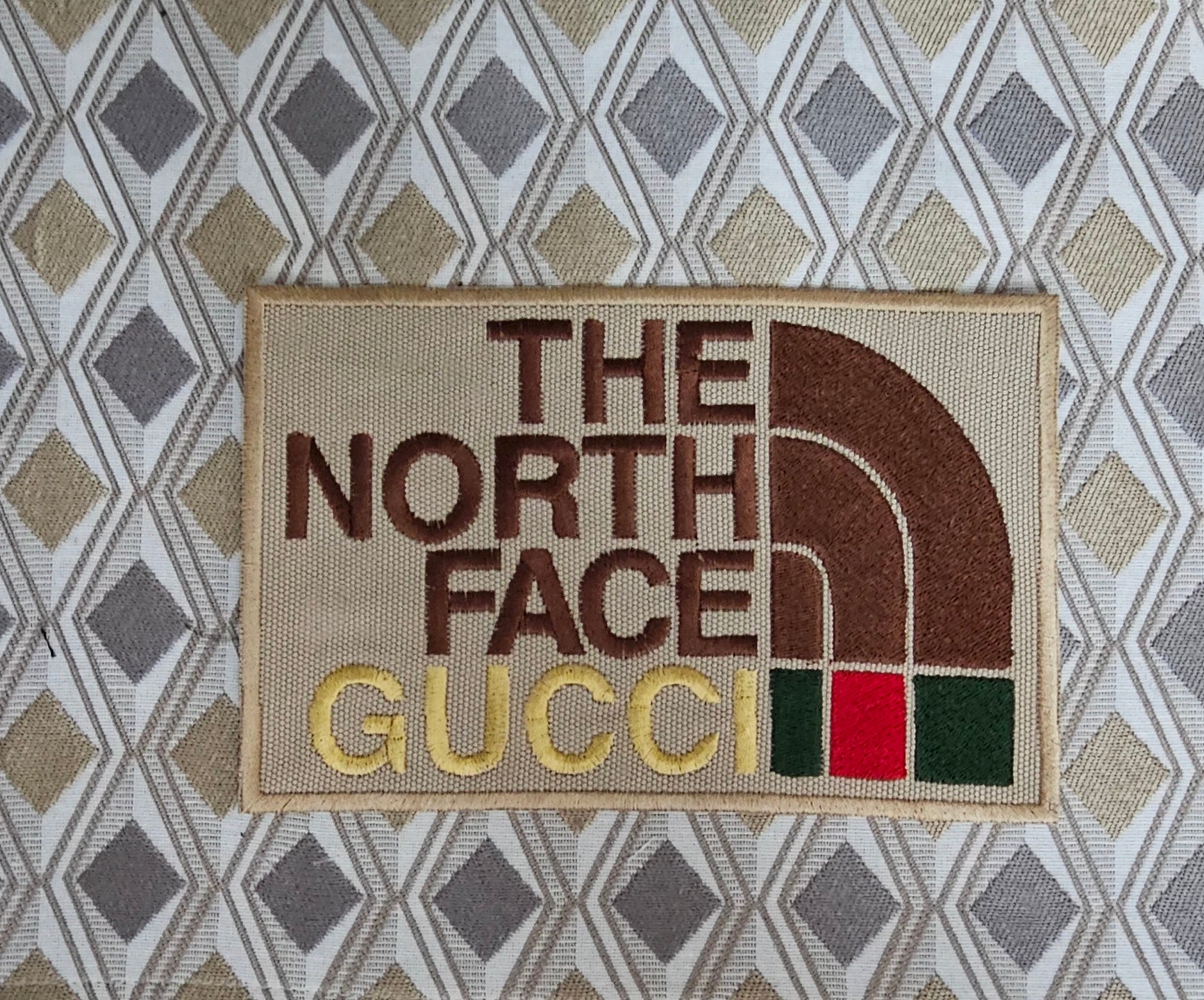 Patch Replica The North Face Gucci 20x13cm Ricamata Termoadesiva e da cucire