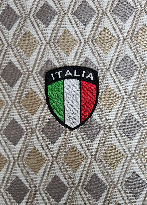 PATCH EMBROIDERED ITALIAN FLAG 7x6cm IRON-ON OR SEW ON