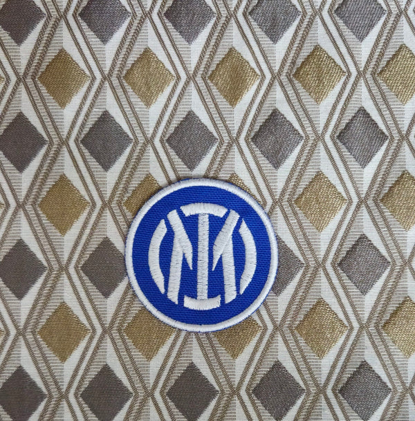 Patch Toppa Ricamata Inter Calcio Termoadesiva o da Cucire Diametro 7,5cm