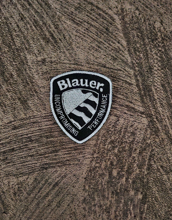 Patch Toppa Replica Brand Blauer Nero/Argento Ricamata Termoadesiva o da Cucire 8x6 cm