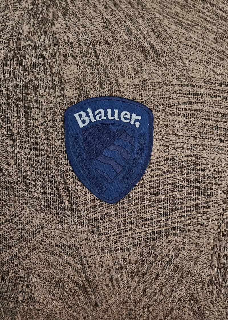 Patch Replica Brand Blauer Embroidered Blue/Grey Iron-on or Sew-on 8x6 cm