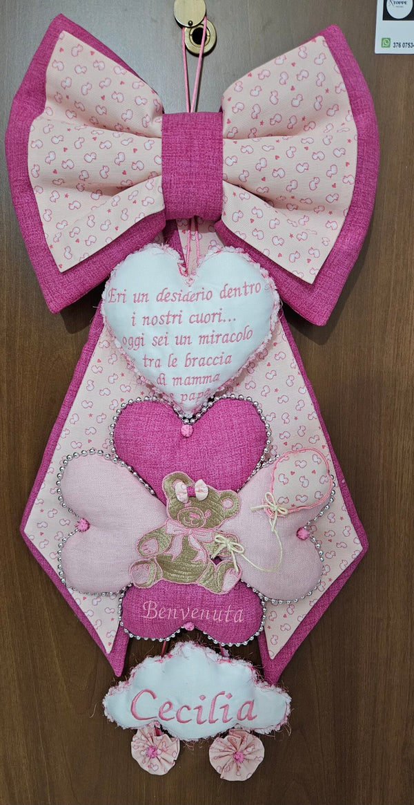 Lazo de Nacimiento Hecho a Mano 72x33cm ¡Personalizable!