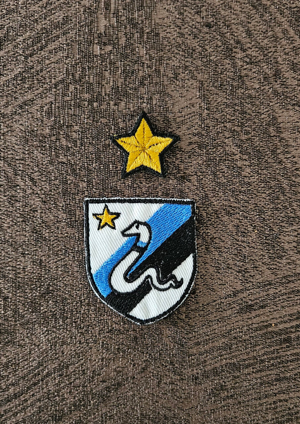 Parche escudo Inter de Milán Biscione + estrella bordado termoadhesivo o para coser 5x4,5cm