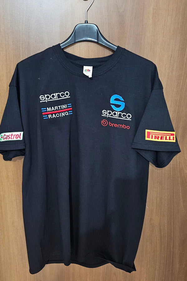 T-shirt Replica Jersey Sparco Martini Racing Pirelli Castrol Brembo all Embroidered