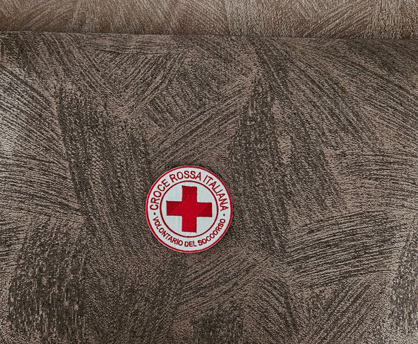 Patch Scratch Red Cross 118 Embroidered with Velcro M.eF. Sewn Diameter 8CM