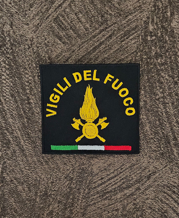 Toppa Patch VDF Vigili del Fuoco Ricamata con Velcro M.eF. Cucito 10x10 CM