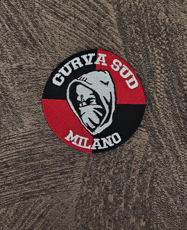 Patch Toppa Milan Calcio Curva Sud Ricamata Termoadesiva e da Cucire 9 cm
