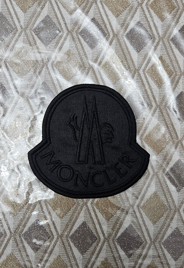 Patch Toppa Replica Moncler Extra Large 10x11cm Nera Ricamata Termoadesiva o da Cucire