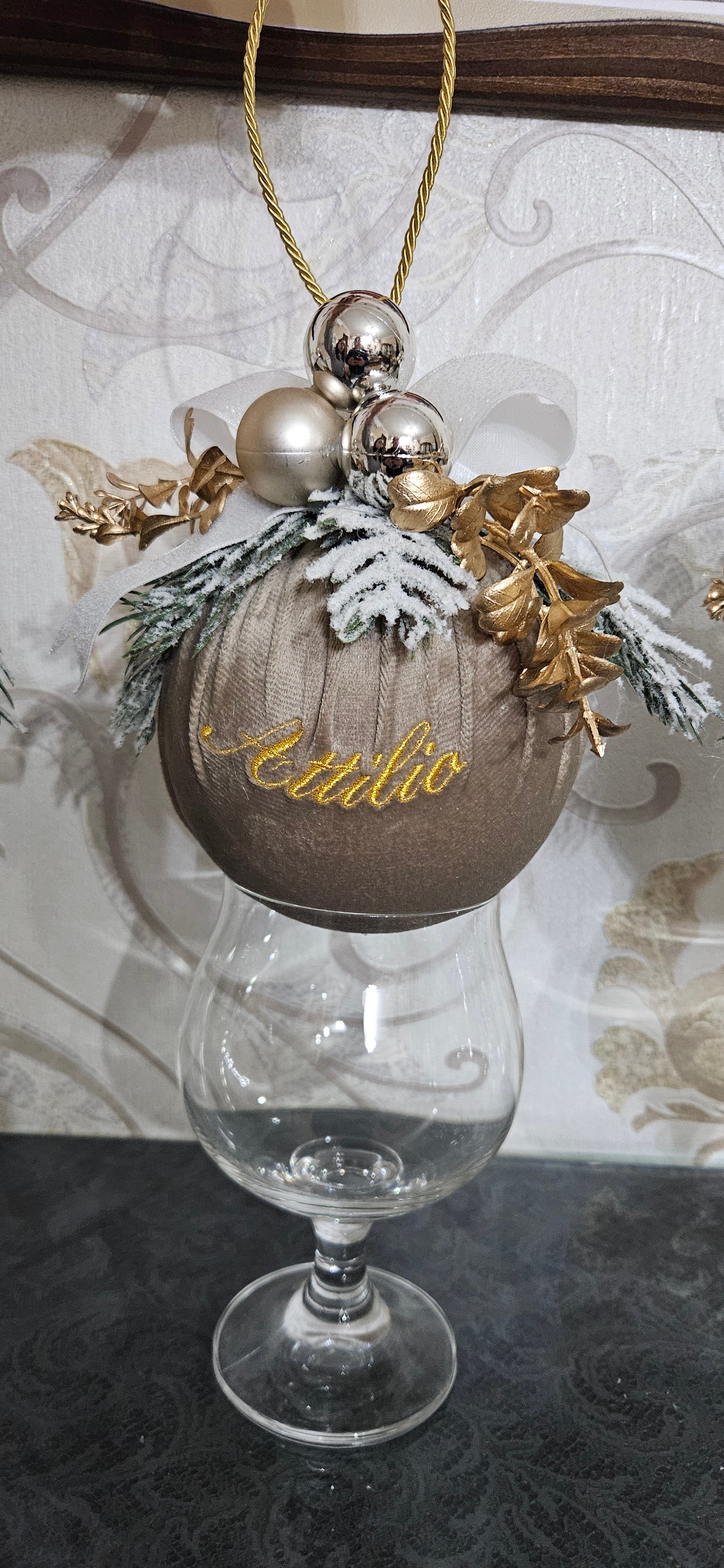Pallina Natalizia Artigianale personalizzabile Diametro 12cm