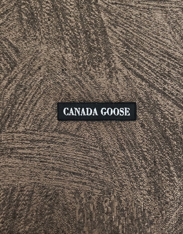 Patch Toppa Etichetta Replica Canada Goose Ricamata Termoadesiva e da Cucire 7x1.5cm