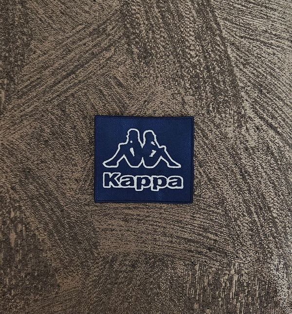 Patch Toppa Ricamata Replica Kappa Blu/Bianco Termoadesiva o da Cucire 7X6.5cm circa