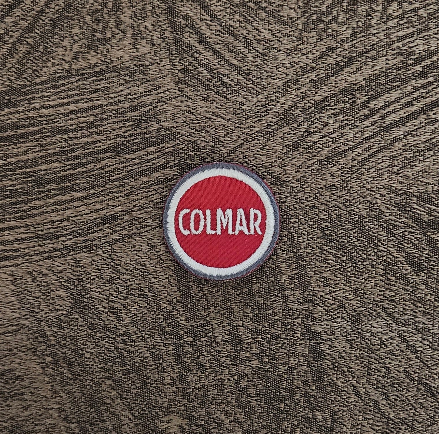 Patch Toppa Replica Colmar Diametro 3.5cm Rosso/Grigio Ricamata Termoadesiva e da Cucire