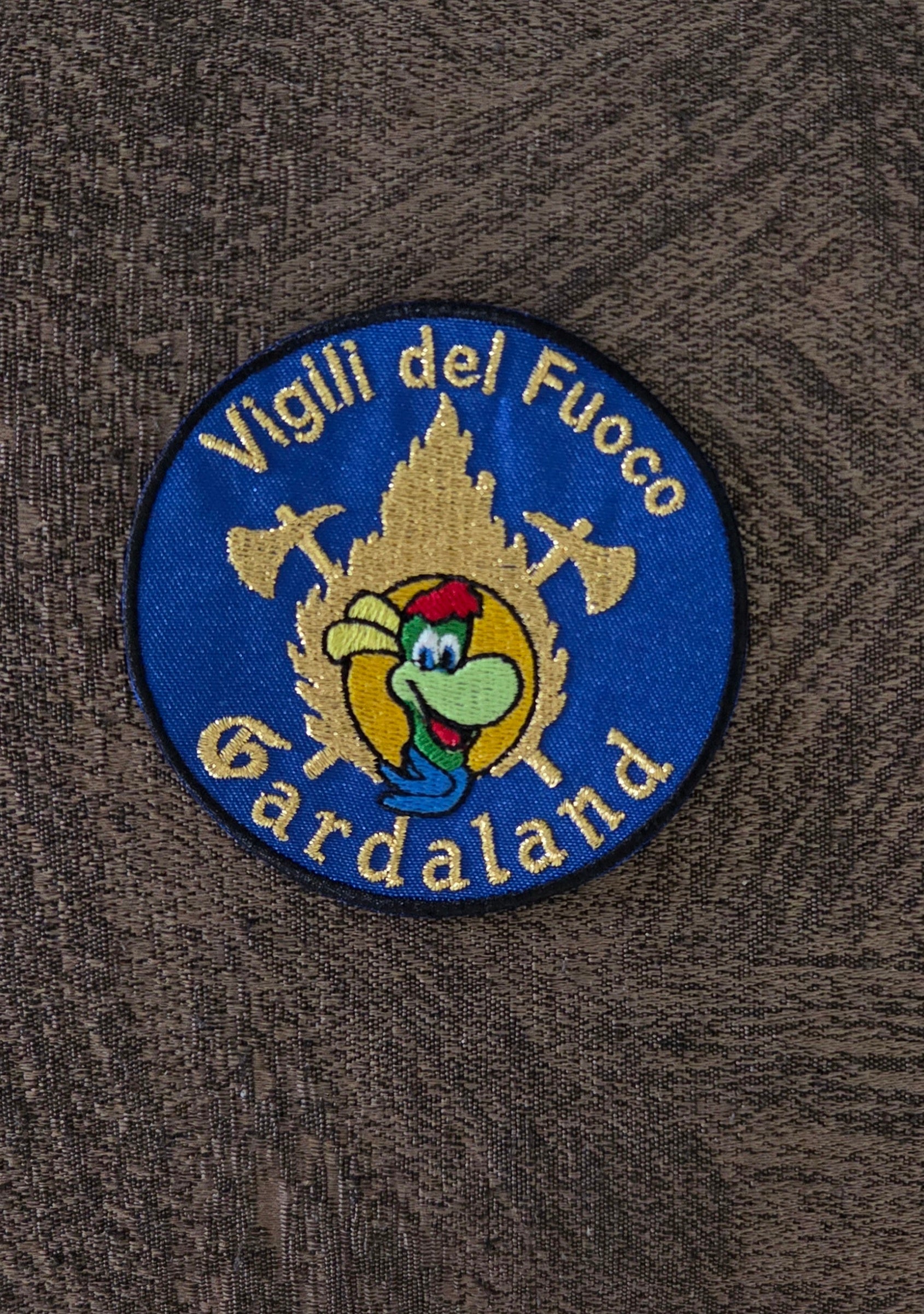 Toppa Patch Vigili del Fuoco Gardaland Diametro 8,5cm termoadesiva e da cucire