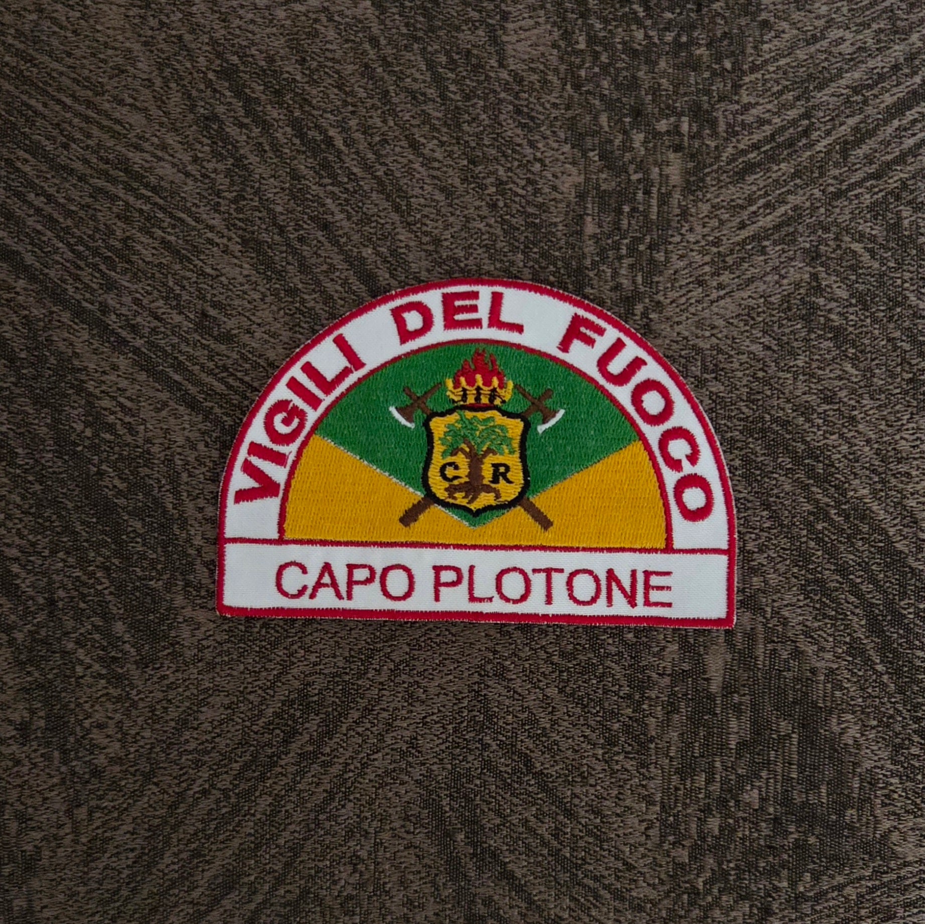 Toppa Patch Vigili del Fuoco VDF Mezzaluna Rovereto Ricamata Termoadesiva e da Cucire