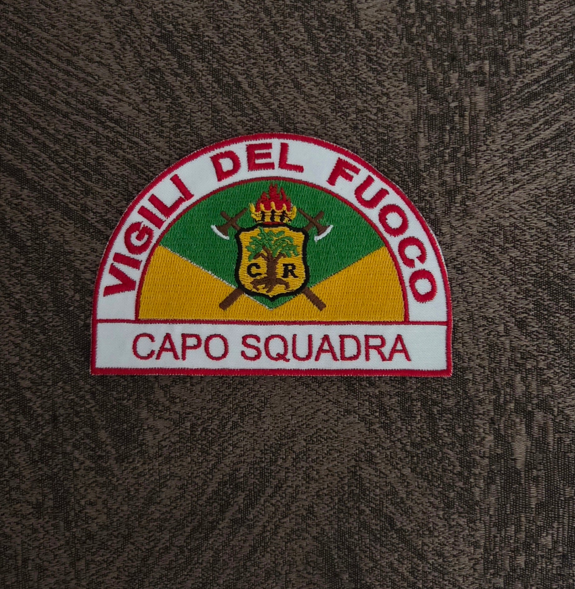 Toppa Patch Vigili del Fuoco VDF Mezzaluna Rovereto Ricamata Termoadesiva e da Cucire