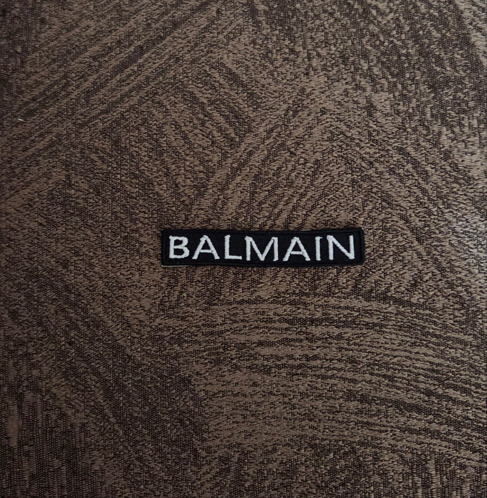Patch Toppa Replica Balmain 7x1cm Ricamata Termoadesiva e da Cucire
