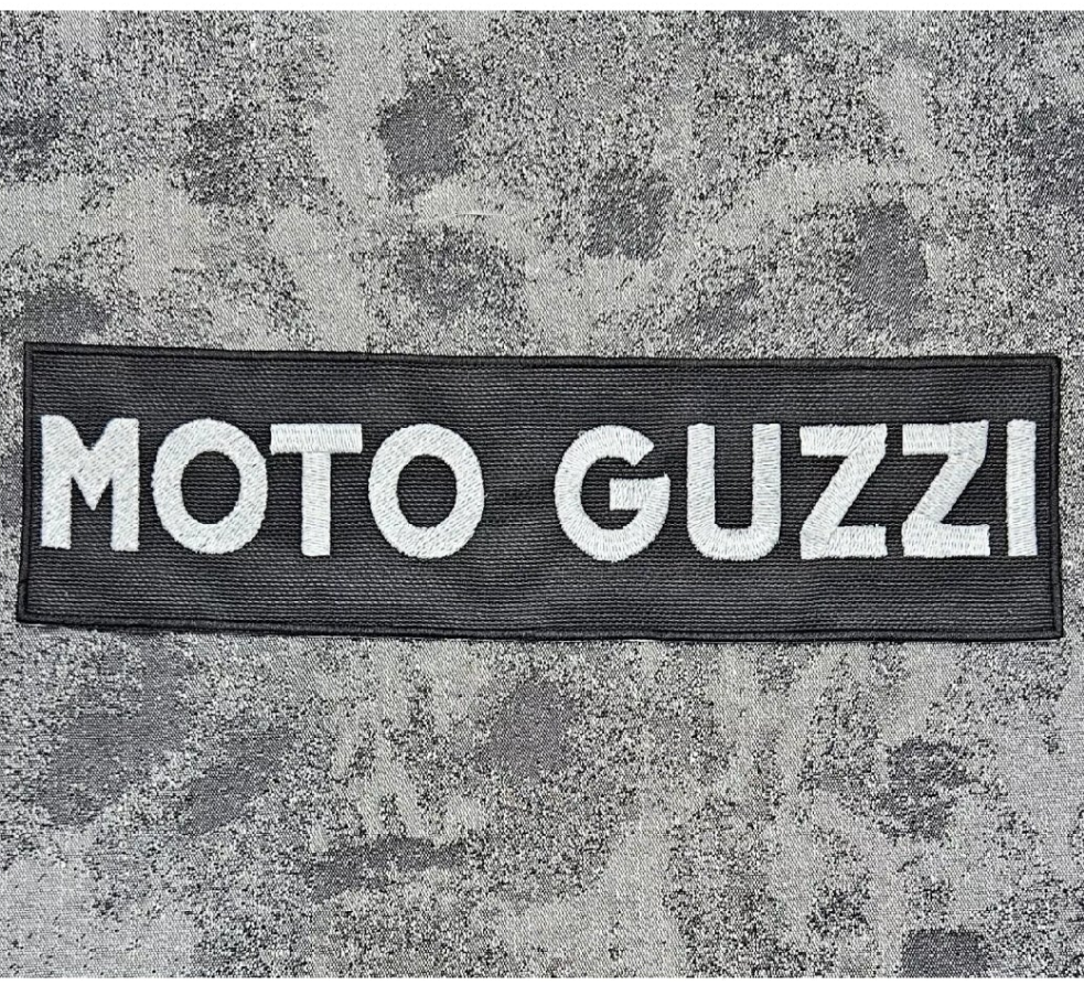 Patch Toppa Moto Guzzi Ricamata Termoadesiva e da Cucire 26x7cm