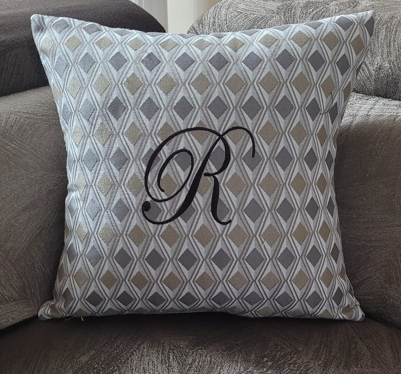 Personalized Cushion Initial Name Embroidered 40x40cm