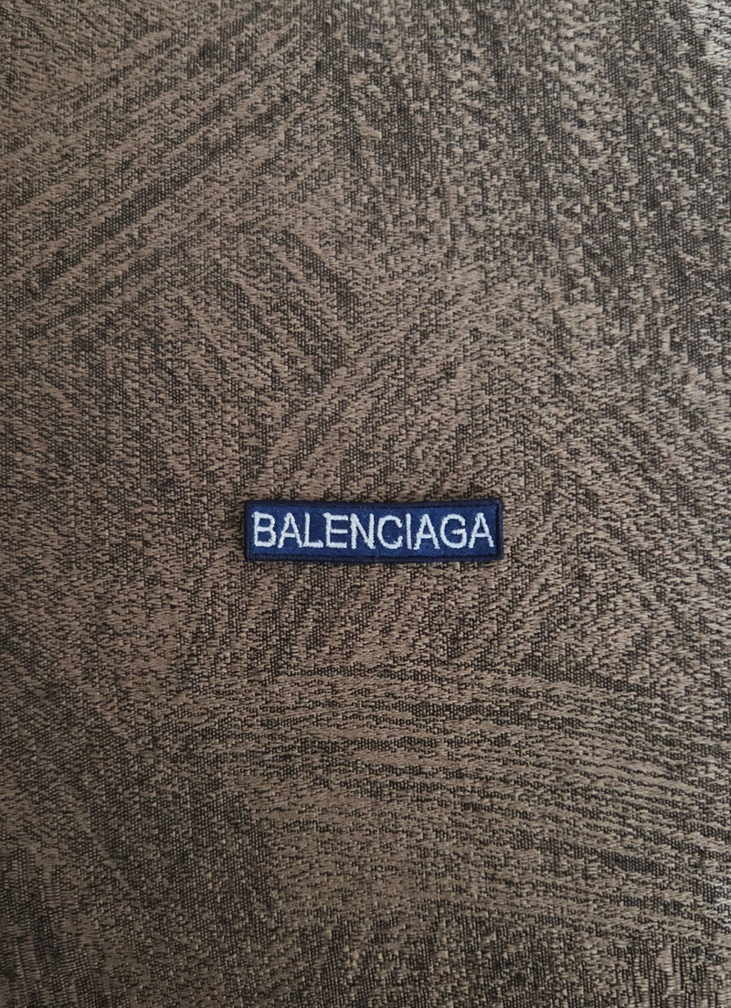 Patch Toppa Ricamata Replica Balenciaga 5x1cm Blu/Bianco Termoadesiva e da Cucire