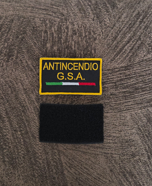 Toppa Patch Vigili del Fuoco Antincendio GSA Ricamata con Velcro M.eF. Cucito 8X5 CM