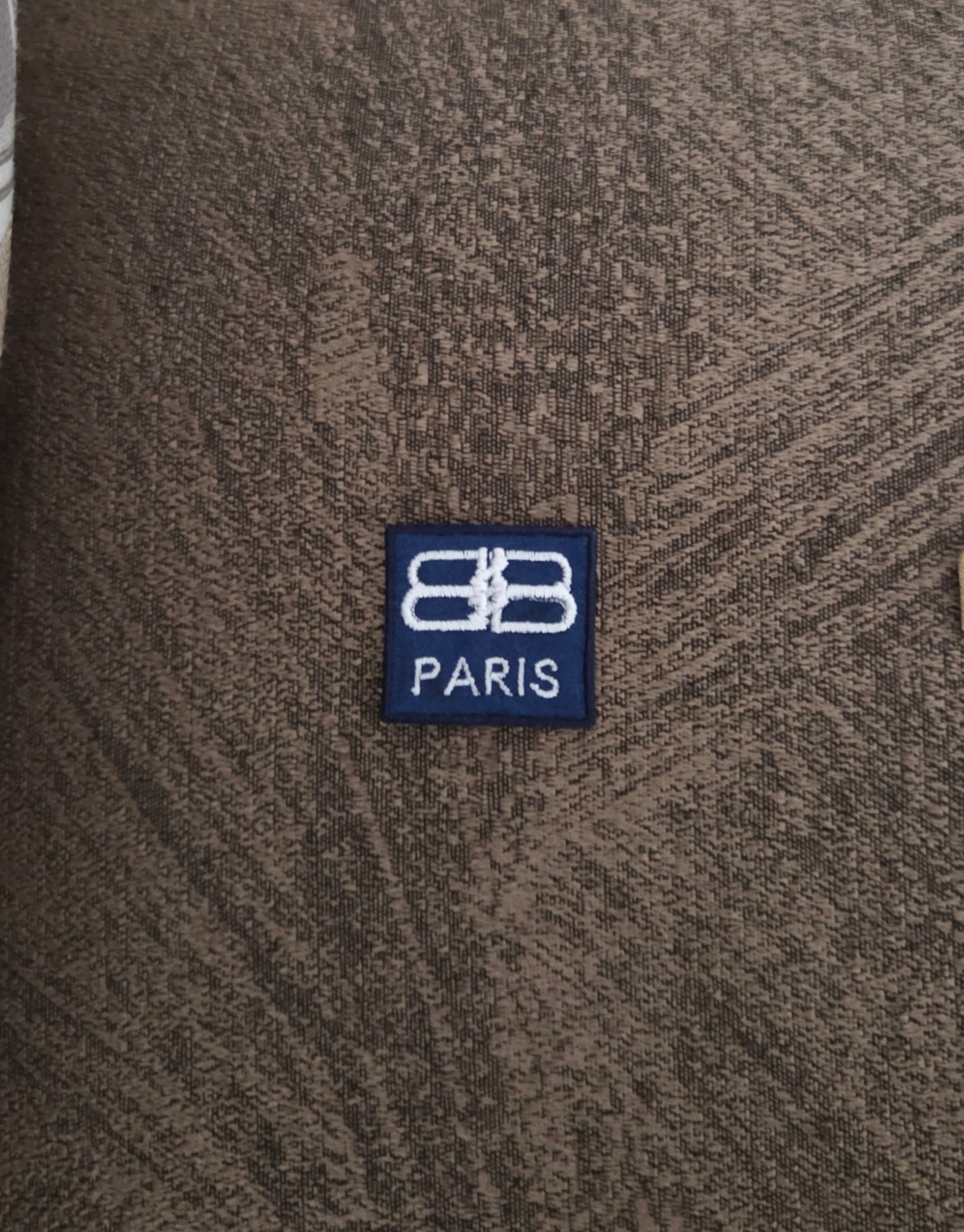 Patch Toppa Ricamata Replica Balenciaga 3x3cm Blu/Bianco Termoadesiva e da Cucire