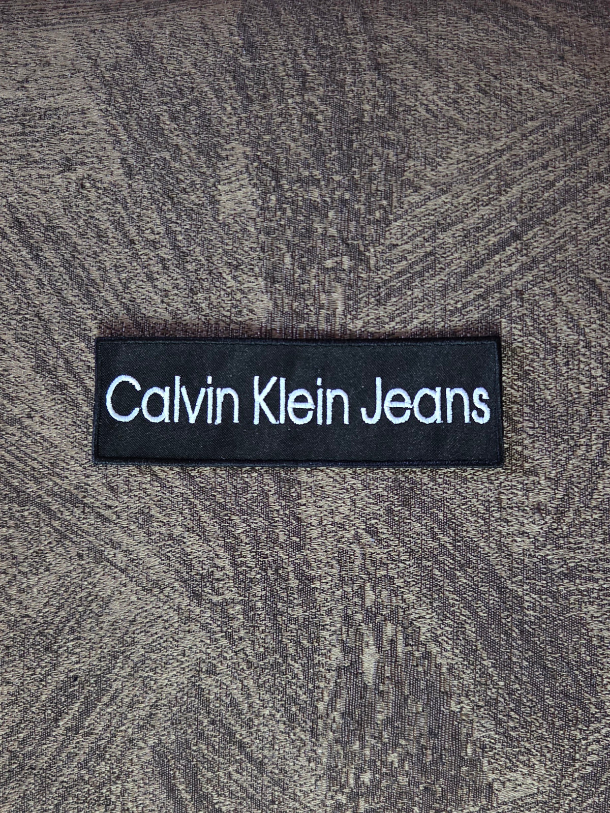 Patch Toppa Replica CK Calvin Klein 12x4cm Ricamata Termoadesiva e da Cucire