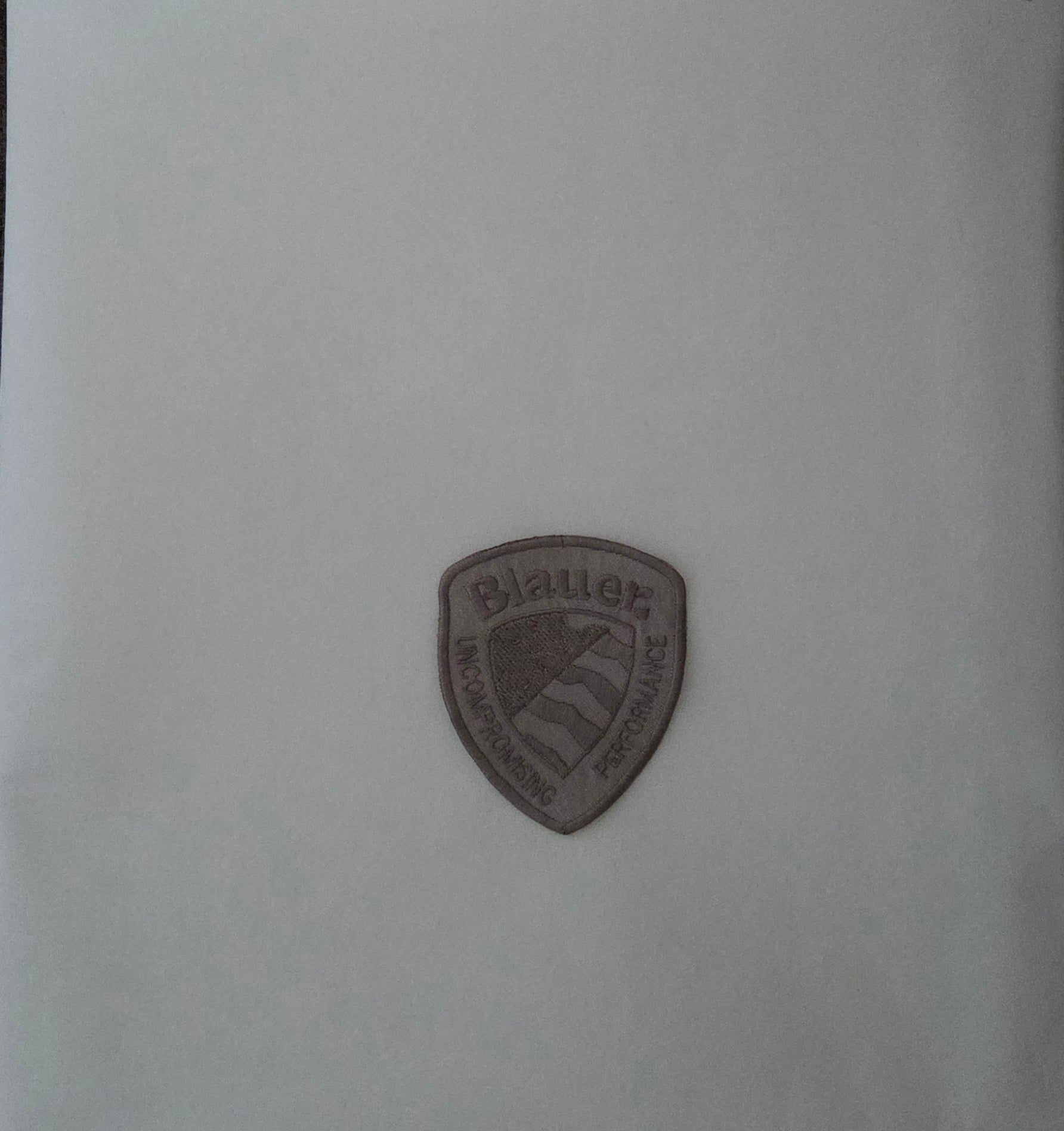 Patch Toppa Replica Blauer 8x6.5cm Marrone/Beige Ricamata Termoadesiva e da Cucire