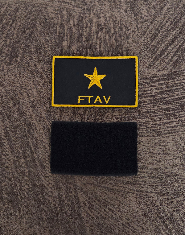 Toppa Patch Vigili del Fuoco FTAV Ricamata con Velcro M.eF. Cucito 8X5 CM