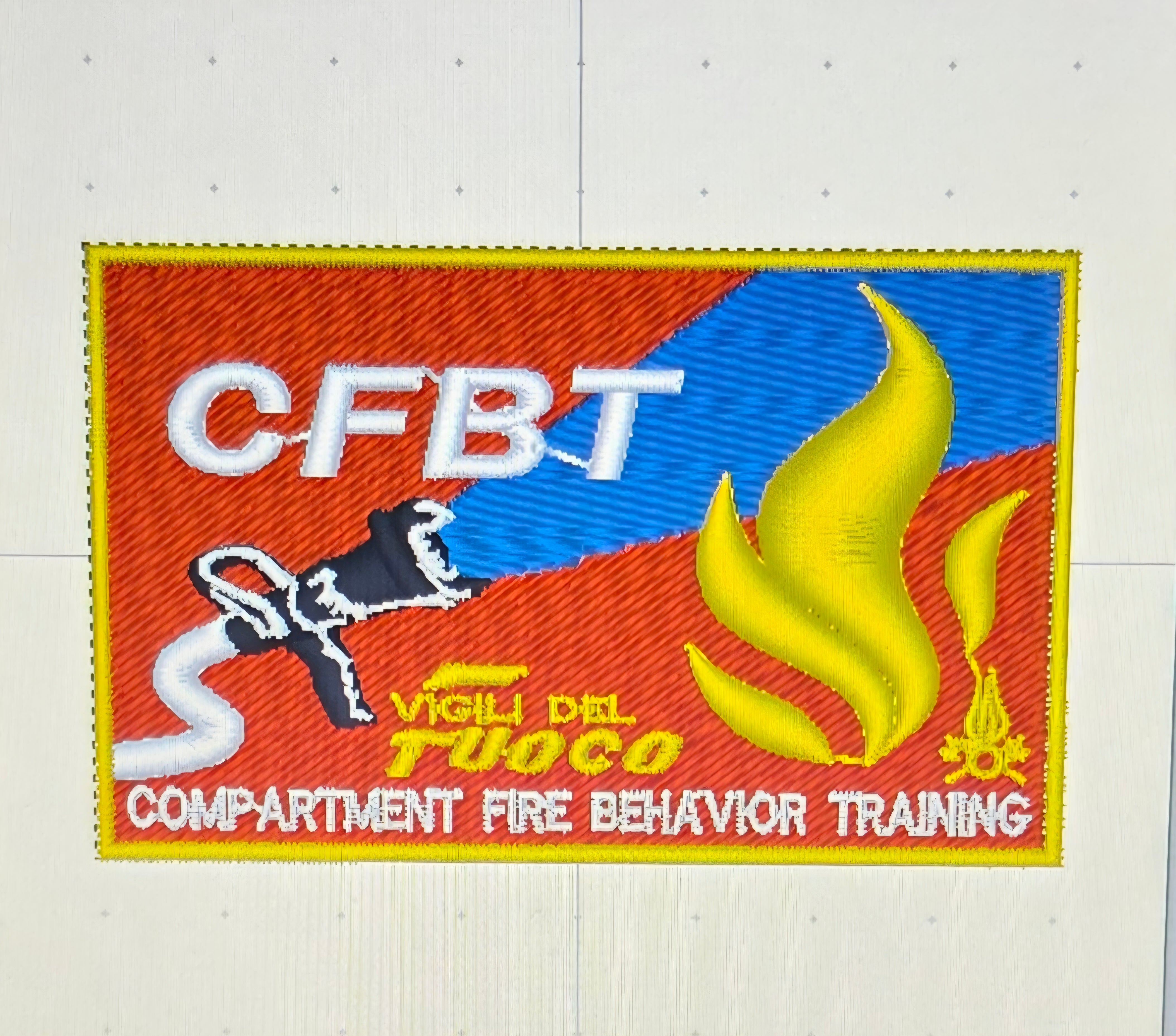 Toppa Patch Vigili del Fuoco CFBT Fire Ricamata con Velcro M.eF. Cucito 8X5 CM