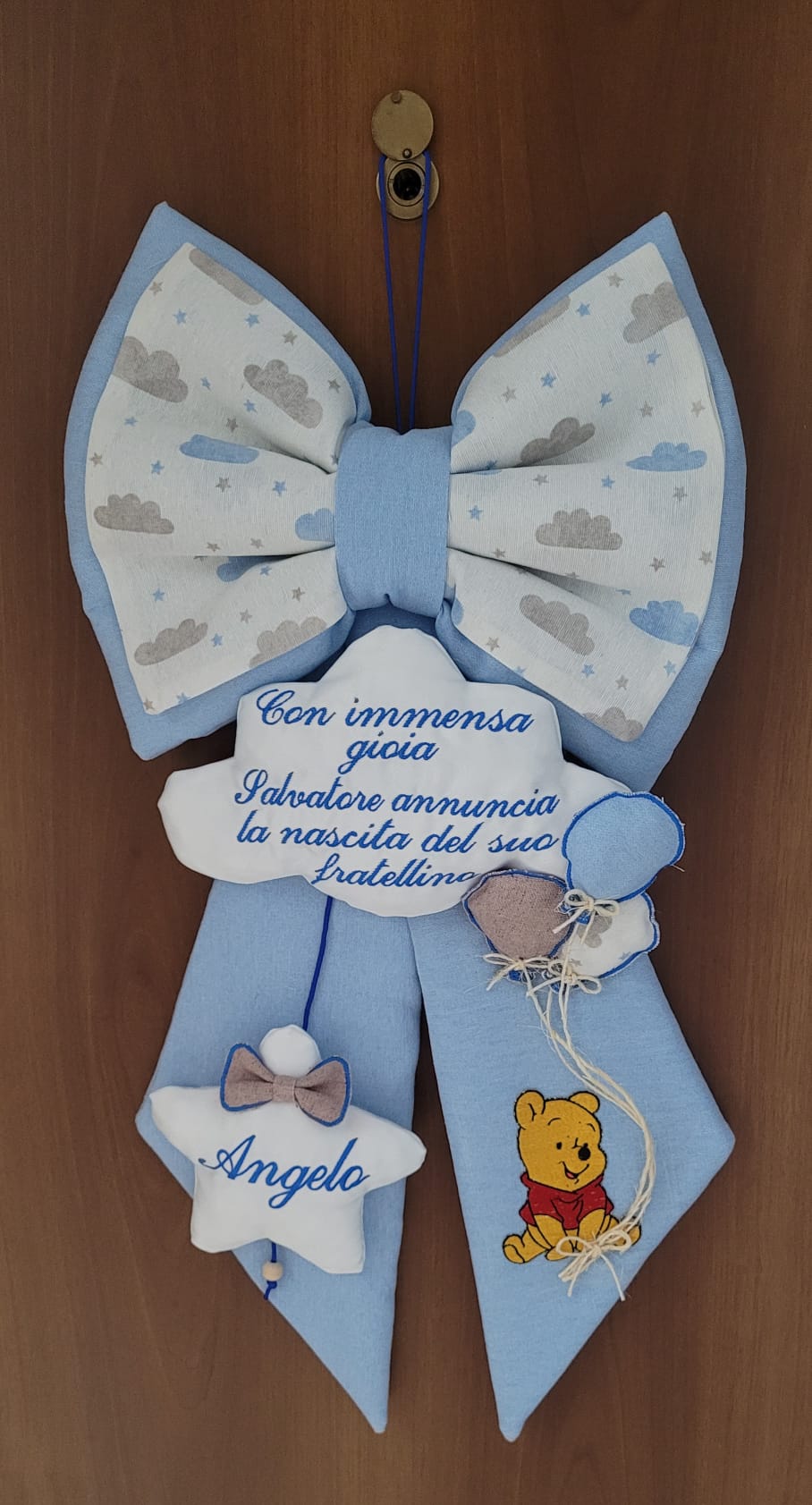 Fiocco Nascita Artigianale 60x32cm Personalizzabile!