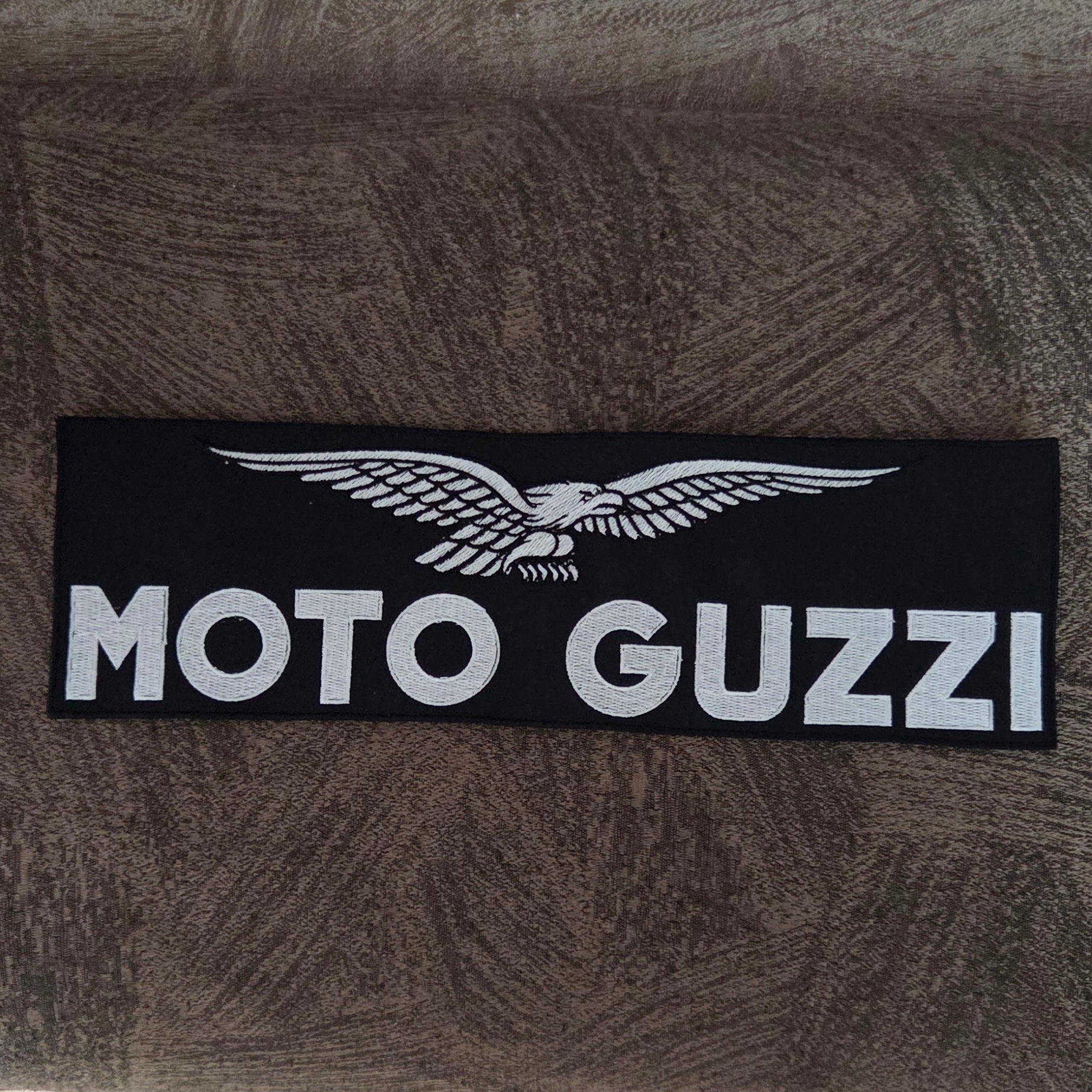 Patch Toppa Aquila Moto Guzzi Ricamata Termoadesiva e da Cucire 30x9 cm Circa