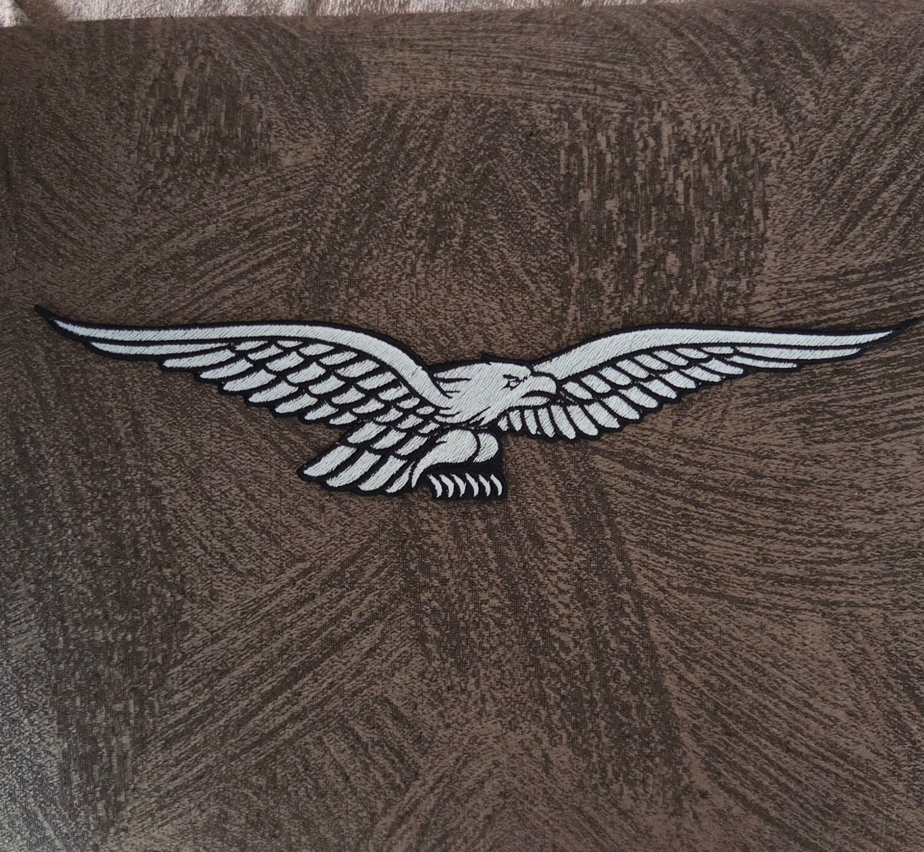 Patch Toppa Aquila Moto Guzzi Ricamata Termoadesiva o da Cucire 30x7cm Circa
