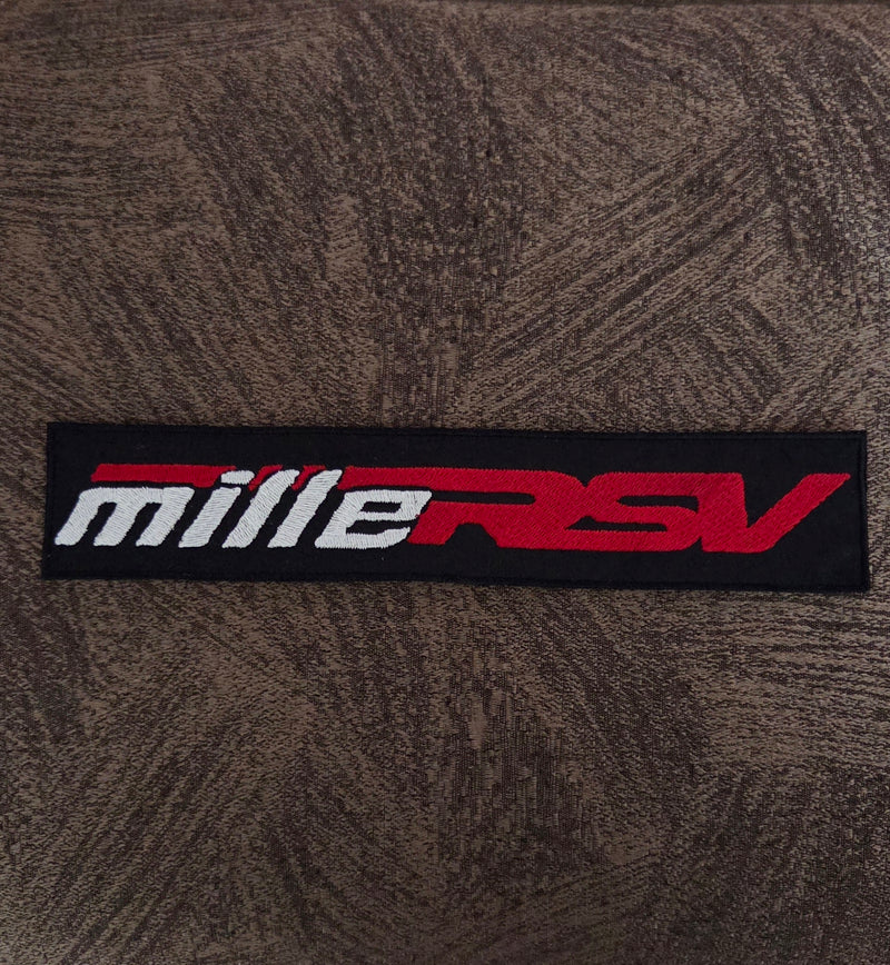 Patch Toppa Aprilia RSV Mille Ricamata Termoadesiva e da Cucire 24x4cm