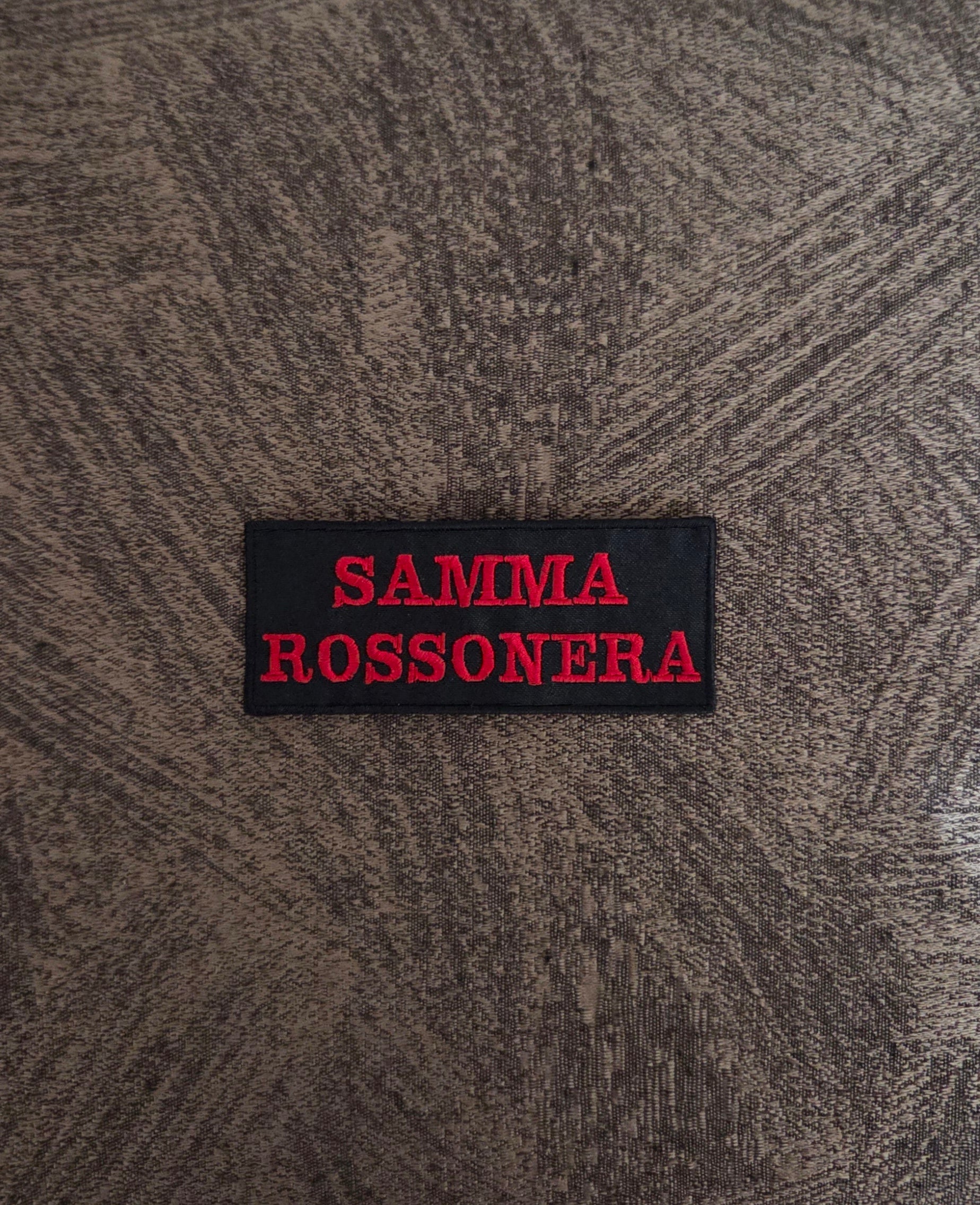 Patch Toppa Samma Rossonera Ricamata Termoadesiva o da Cucire 9x4cm