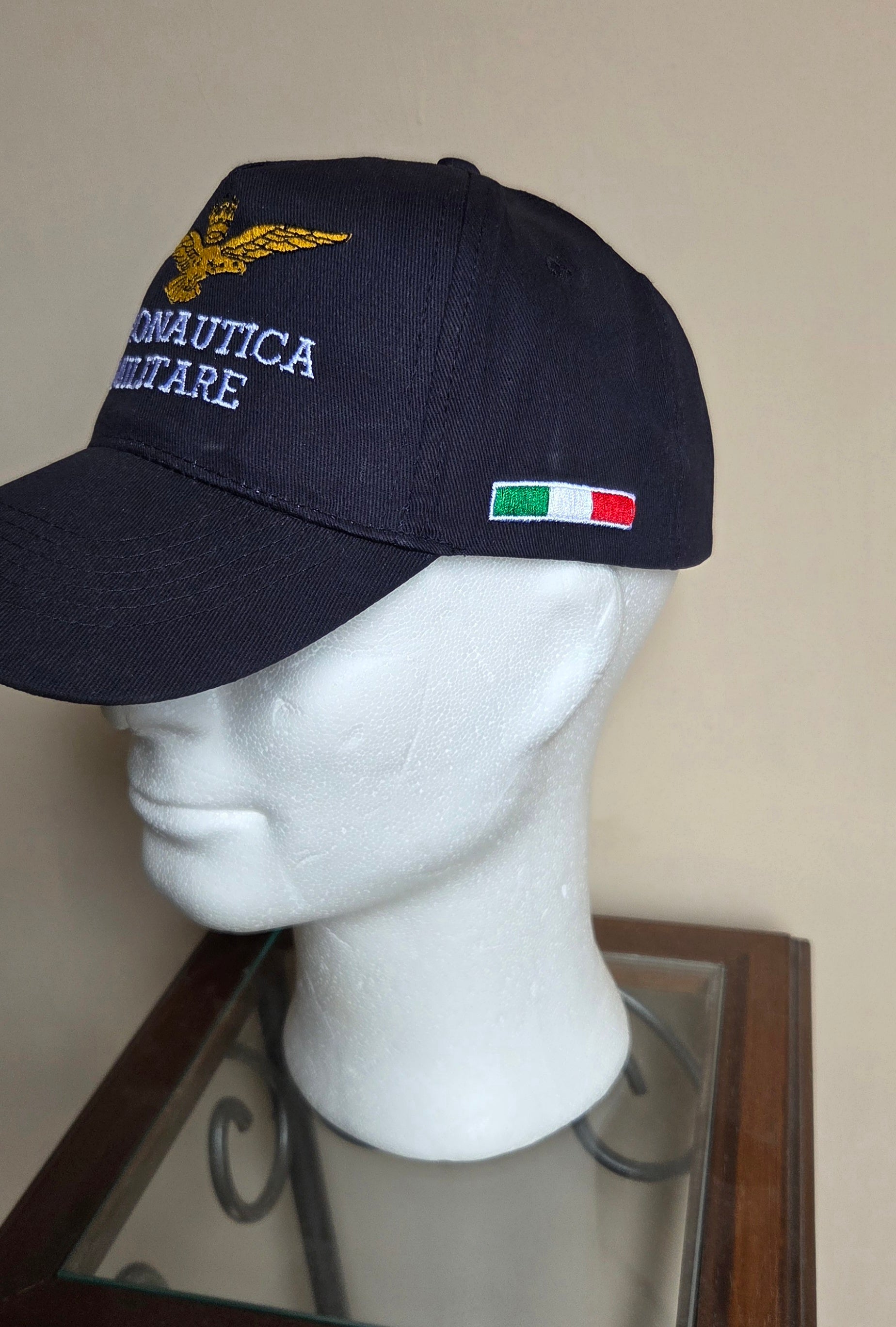 Aeronautica Militare Berretto Cappello Tricolore Ricamato Colore Blu/Scuro