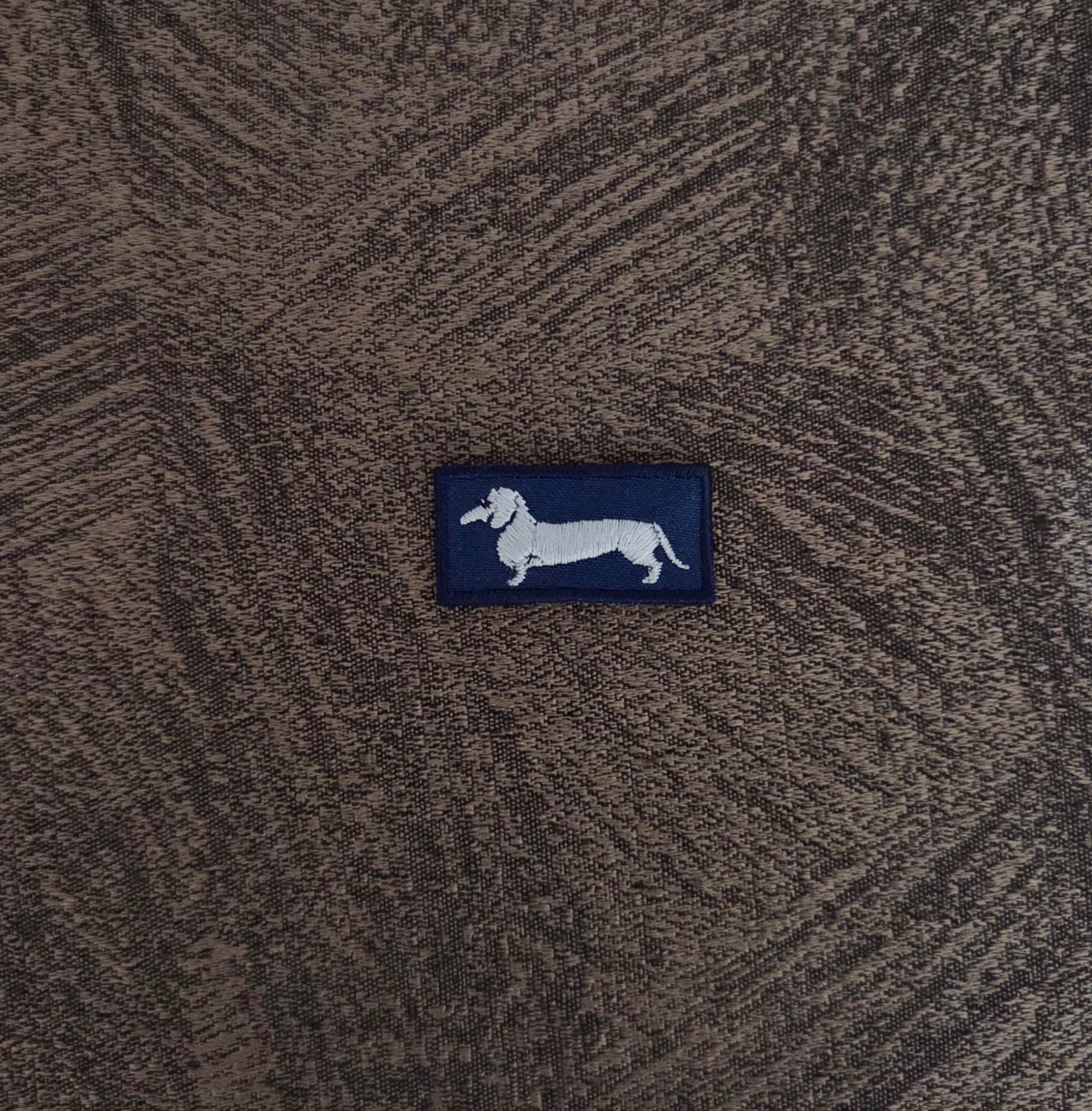 Patch Toppa Replica Brand Harmont e Blaine Blu/Argento Ricamata Termoadesiva o da Cucire 4x2 cm